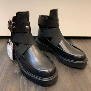 Black edgy ankle boots